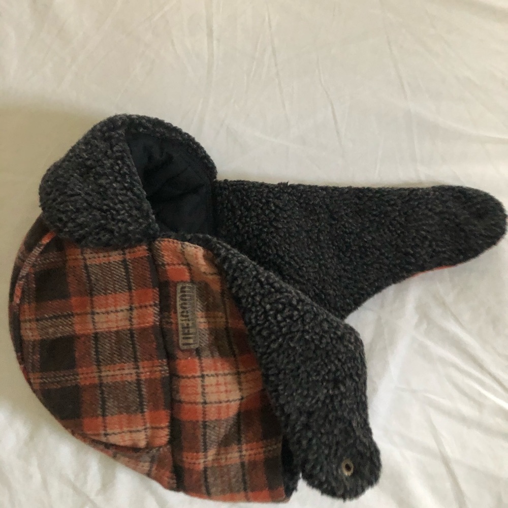 Life is good men’s Elmer fuzz plaid hat for kids